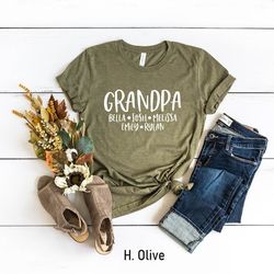 grandpa shirt, personalized grandpa t-shirt, grandpa-life shirt, father's day shirt, grandad shirt with grandkids names,