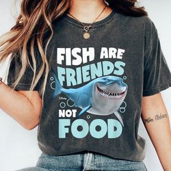 fish are friends, not food shirt, shark bruce shirt, finding dory shirt, finding nemo tee, animal kingdom, disneyworld,