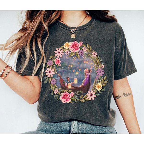 Retro Rapunzel and Flynn Rider Floral Shirt, Tangled T-shirt | Inspire ...