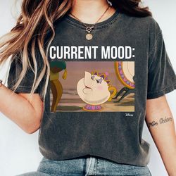 current mood shirt, mrs. potts tee, beauty and the beast t-shirt, disney family vacation, disneyland trip
