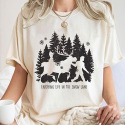 kristoff olaf & sven shirt, enjoying life in the snow t-shirt, frozen tee, disney family vacation, disneyland trip