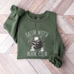 salem witch book club sweatshirt, salem massachusetts shirt, crewneck halloween sweatshirt, hocus pocus shirt, halloween