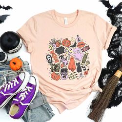 halloween spooky doodles t-shirt, halloween shirt, cute halloween theme shirt, halloween creepy cute doodles, halloween