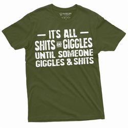 men's sh&ts and giggles funny t-shirt giggling funny text mens tee shirt gift for him
