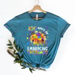 100 days of embracing differences shirt, autism awareness shirt, 100 days shirt, puzzle shirt, autism shirt, autism shir