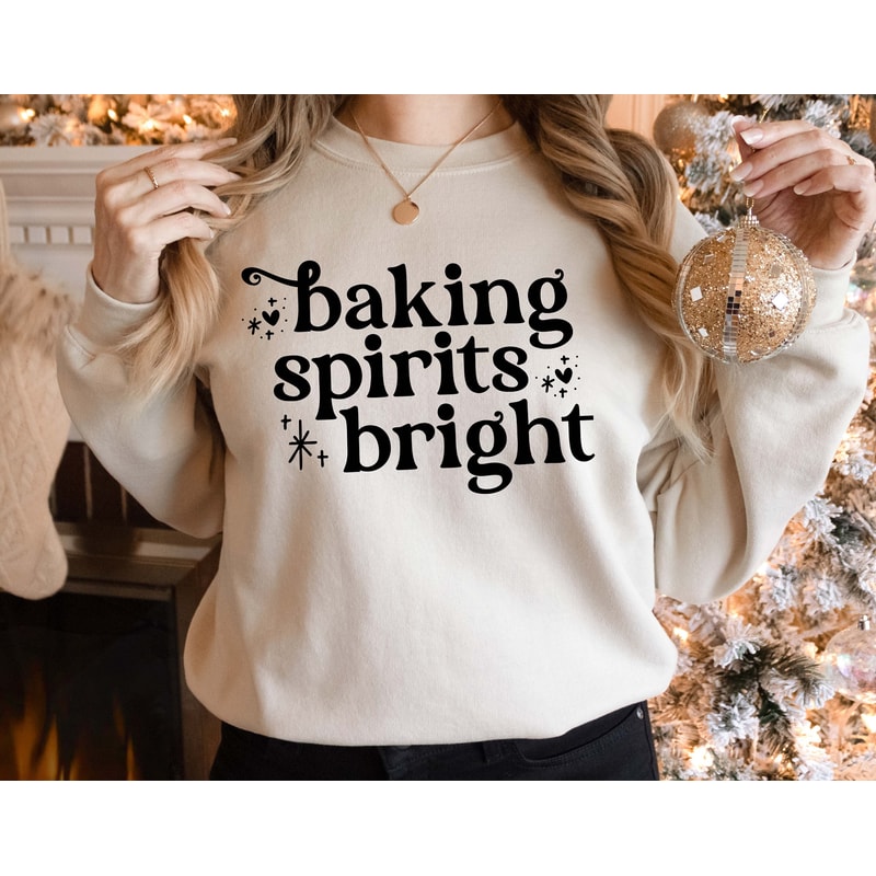 Baking Spirits Bright Sweatshirt, Christmas Baking Shirts, Christmas Cookie Shirt, Christmas Baking Crew,Cute Groovy Holiday Gifts For Moms.jpg