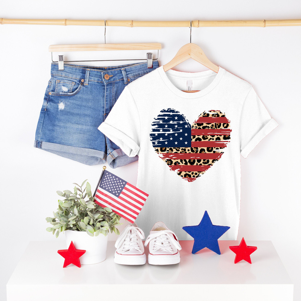Cheetah Print Heart, Peace Love America Shirt, 4th Of July Shirt, American Flag,Freedom Shirt, Patriotic Shirt,Independence Day Shirt.jpg