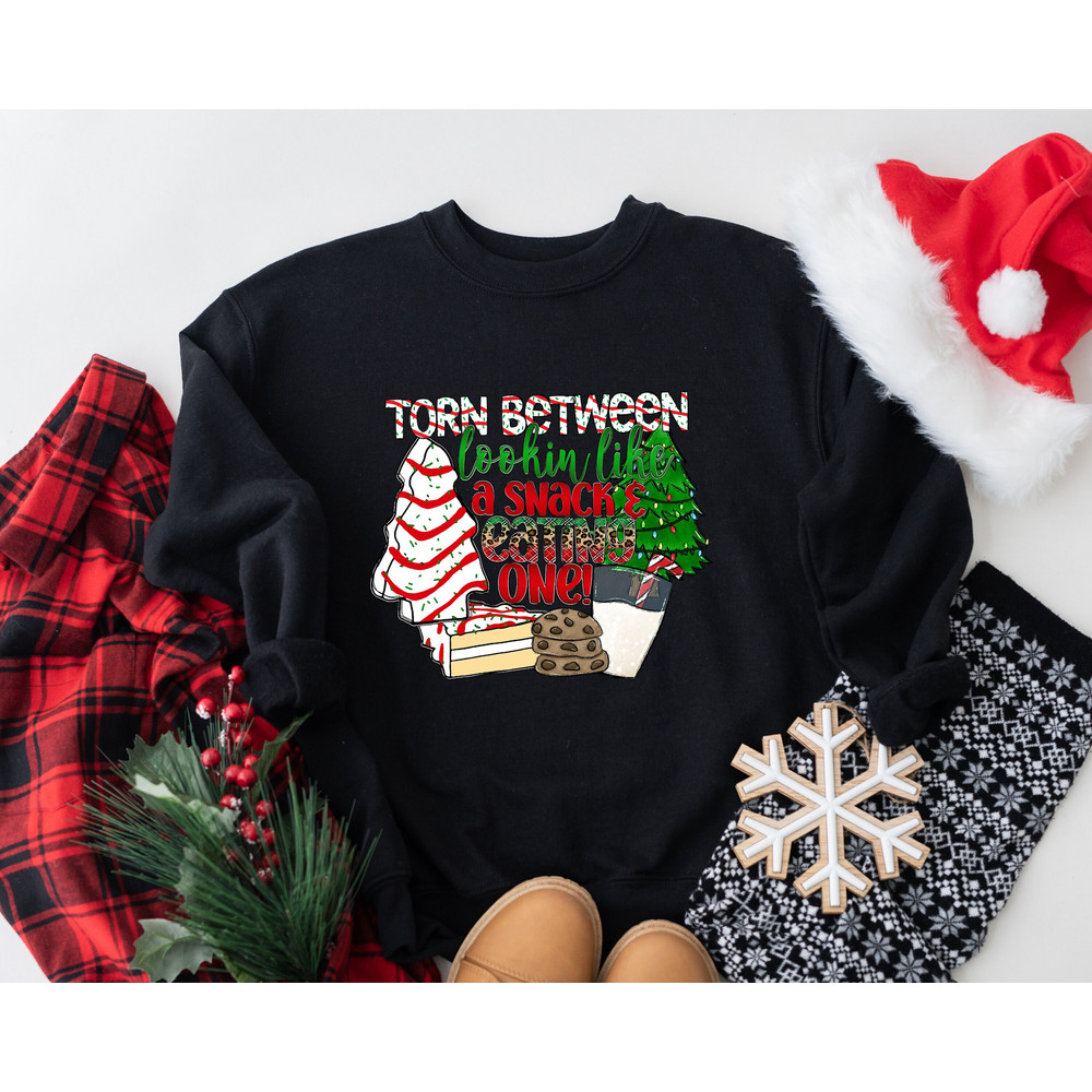 Christmas Tree Cake Torn Between Lookin' Like a Snack and Eatin' One Tee,Christmas Cake Shirt,Christmas Tree Shirt,Debbie Cakes Shirt,Xmas.jpg