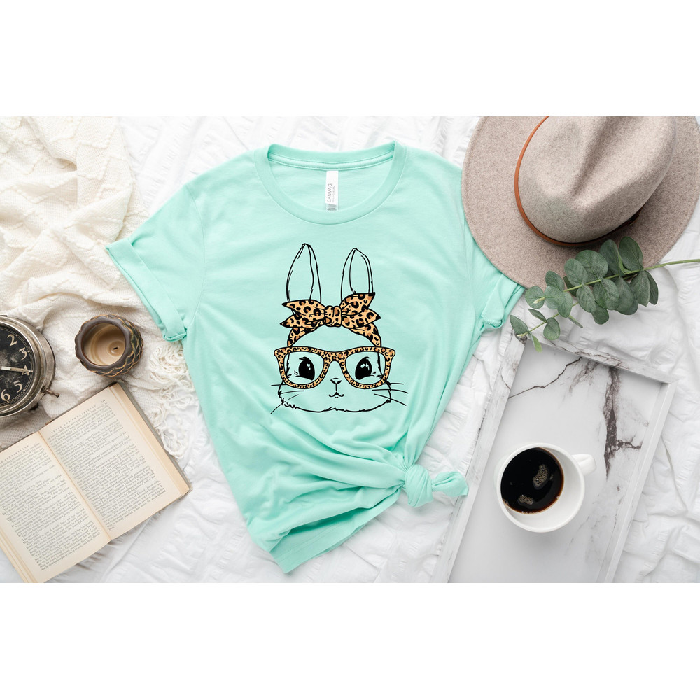 Easter Bunny With Glasses Shirt, Ladies Easter Bunny Shirt,Easter Shirt, Easter Bunny Shirt, Easter Day Shirt for Woman,Gift For Easter.jpg