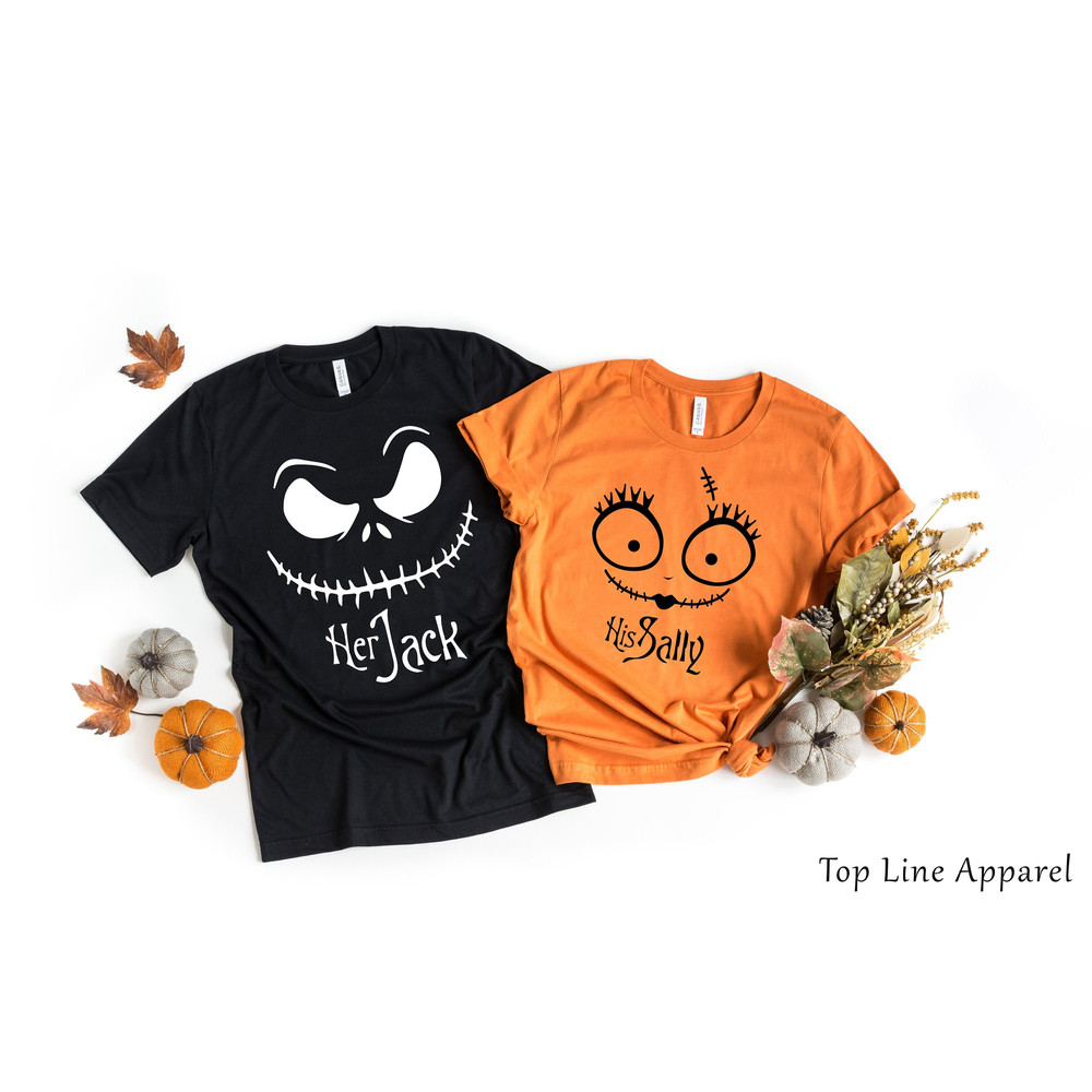 Her Jack His Sally, His and Hers,Hallowen Shirt, Trick or Treat, Halloween Couple Shirts, Funny Halloween Shirts, Halloween Costume,.jpg