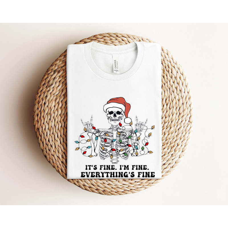 It's Fine I'm Fine Everything Is Fine Shirt, Christmas Tree Lights Shirt, Xmas Matching Shirt, Funny Christmas T-Shirt, Christmas Gifts.jpg