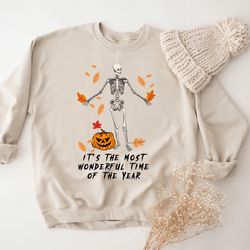its the most wonderful time of the year halloween sweatshirt, spooky halloween hoodie, cool halloween party clothes, ske