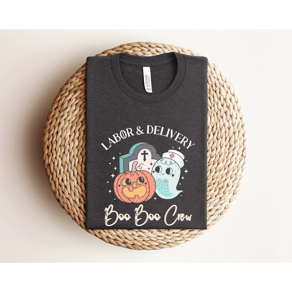 Labor and Delivery Halloween Shirt, Halloween L&D Boo Crew Shirt, Labor and Delivery Nurse Halloween Shirt, Spooky LD Squad Hospital Shirt.jpg