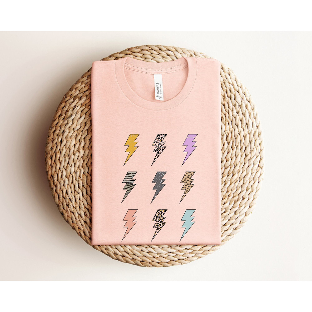 Lightning Bolt Grid Shirt, Leopard Zebra Cheetah Print Shirt, Lightning Bolt Shirt, Gift for Women, Graphic Shirt For Women, Women Lightning.jpg