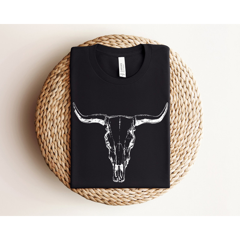 Longhorn Skull Desert Shirt, Southwest Boho Longhorn Buffalo Shirts, Desert Life Western Shirts, Western Graphic Shirt, Southwest Shirt.jpg