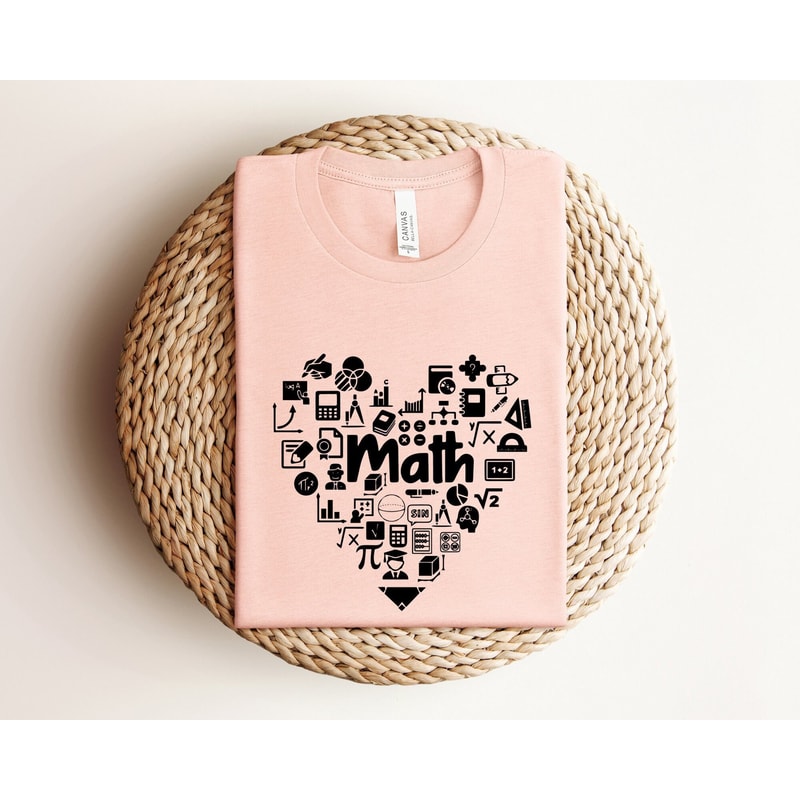 Math Heart Shirt, Cute Math T-Shirt, Math Teacher Gift, Math Lover Gift, Math Lover Shirt, Cute Teacher Shirt, Math Teacher Shirt, Teacher.jpg