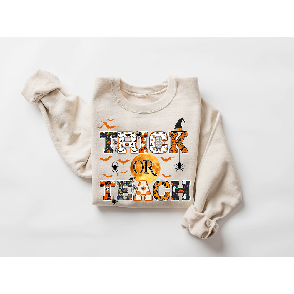 Halloween Teacher T-Shirt, Trick Or Teach Shirt, Spooky Teacher Gift, Funny Halloween Tee, Fall Teacher Shirt, Teacher Appreciation Gift.jpg