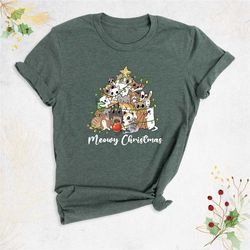 christmas cat shirt, funny christmas shirt, cat mom shirt, meow christmas shirt, holiday shirt, christmas gifts, cat lov