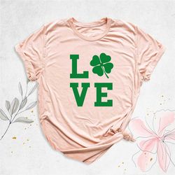 love st patrick's day shirt, patrick day leaf clover shirt, love with shamrock shirt, irish shirt, patrick's green shirt