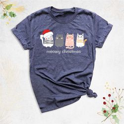christmas cat shirt, meow christmas shirt, cat lover shirt, funny christmas shirt, christmas gift for cat mom, women's c