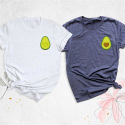 avocado couples love shirt, valentines day tee, couple matching shirt, pocket avocado shirt, avocado heart shirt, vegeta