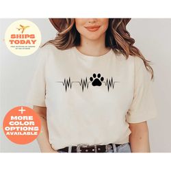 dog heartbeat adult unisex t-shirt, veterinarian, vet tech, student, dog lover gift dog heartbeat adult unisex t-shirt,