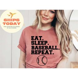 eat sleep baseball repeat t-shirt, baseball shirt for women, sports mom shirt, mothers day gift, baseball mom shirt, che
