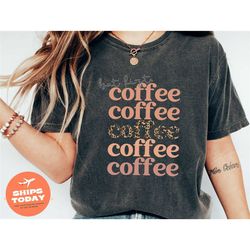 but first coffee, coffee lover, coffee shirt, mom tees, gift for coffee lover, coffee lover tee, leopard tee, leopard co