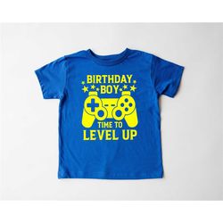 birthday boy time to level up shirt, birthday boy shirt, birthday party boy shirt, birthday shirt, gamer birthday boy, b