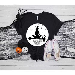 namaste witches, funny halloween shirts, witch shirt, hocus pocus shirt, basic witch shirt, happy halloween shirt