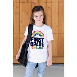 first grade squad shirt, first grade rainbow shirt,hello first grade shirt, hello 1st grade, first grade teacher shirt,