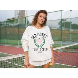 vintage old money tennis sweatshirt preppy country club aesthetic matching tennis team shirt tennis mom gift tennis coac