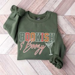 bookish sweatshirt, booktok crewneck, martini sweatshirt, boozy bartender gift, funny book club top, librarian sweater c