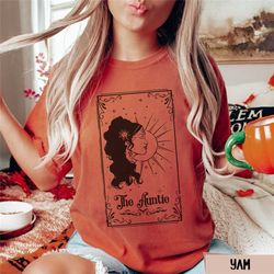the auntie tarot card shirt, comfort colors cool aunt tshirt, goth promoted to auntie gift, witchy aunt crewneck, celest