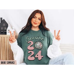 senior 2024 shirt comfort colors senior mom high school graduation gift retro college grad gift groovy senior class of 2