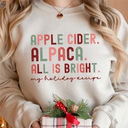 christmas alpaca sweatshirt, holiday alpaca sweater, festive no drama llama hobby farmer shirt, xmas alpaca lover gift,