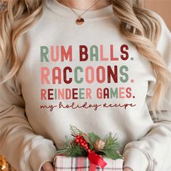 christmas raccoon sweatshirt, festive trash panda shirt, retro raccoon holiday crewneck, xmas raccoon mom gift, trash pa