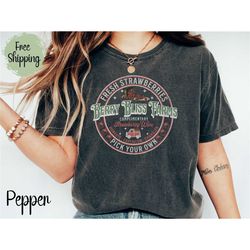 comfort colors farm fresh strawberry shirt, boho cottagecore clothing, kawaii fruit shirt, botanical aesthetic clothes,