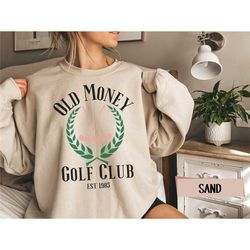 vintage preppy country club sweatshirt old money aesthetic golf gift for women cute golf sweater golf widow girls trip c