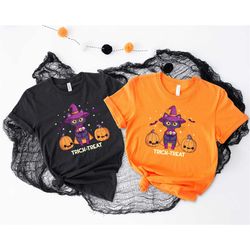 halloween pumpkin cat trick or treat shirt, halloween trick-or-treat shirt, funny halloween shirt, toddler halloween shi