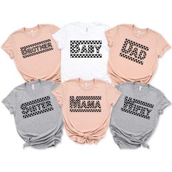 checkered pattern family shirt, checkered wifey shirt, checkered mini shirt, checkered brother, sister, gigi, aunt shirt