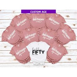 hello fifty birthday shirt, birthday crew group shirts, birthday squad, birthday gift, birthday party tees, 50th birthda