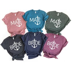 bride mate shirt, nautical bachelorette party shirts, bachelorette shirts, bachelorette cruise, last sail before the vei