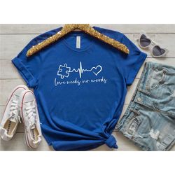 love needs no words autism awareness t-shirt, puzzle autism acceptance shirt, autism awareness shirt, gift for autism