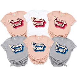 retro cousin crew shirt, matching cousin shirts, family cousin gifts, beach cousin holiday shirt, vintage cousin squad,