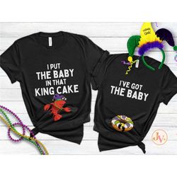 pregnancy announcement mardi gras shirts couple, baby reveal shirts mardi gras, funny fat tuesday pregnant couple t-shir
