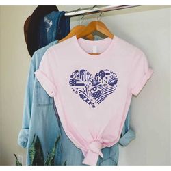 4th of july girls shirt, womens fourth of july shirt, usa heart shirt, american flag heart shirt, firework shirt, womens