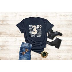 3rd grade shirt, third grade gift, first day of third grade, 3rd grade typography shirt, hello third grade shirt, 3rd gr