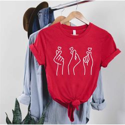 finger hearts shirt, korean finger heart, korean shirt, love shirt, valentines day shirt, love is money t-shirt, sign la