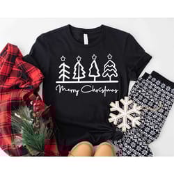 merry christmas shirt, christmas trees shirt, ladies christmas t-shirt, merry christmas tee, women's merry shirt, christ